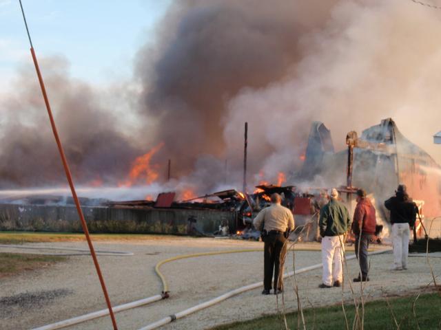 Jim Kennedy barn fire, November 17, 2010